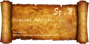 Szecsei Márk névjegykártya